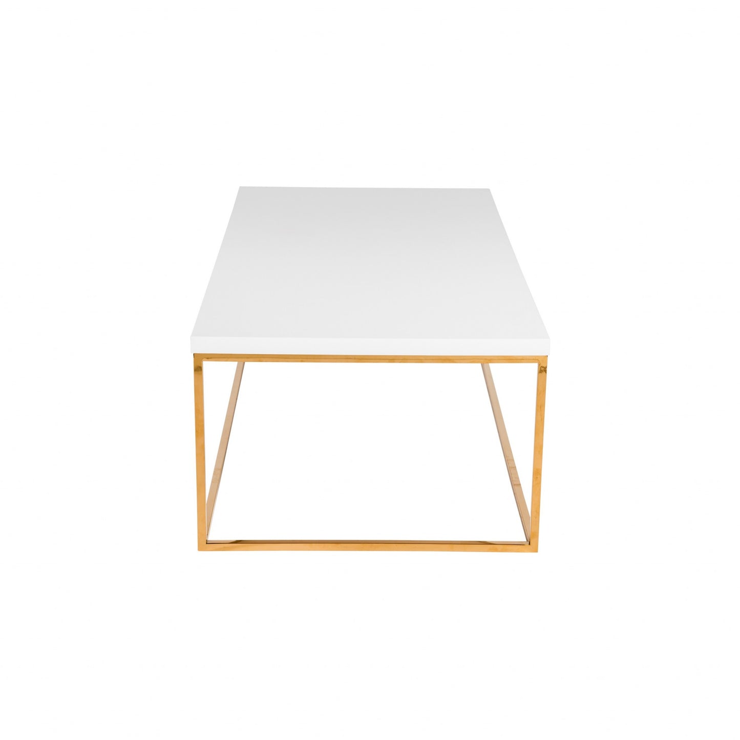 White and Gold High Gloss Coffee Table-1