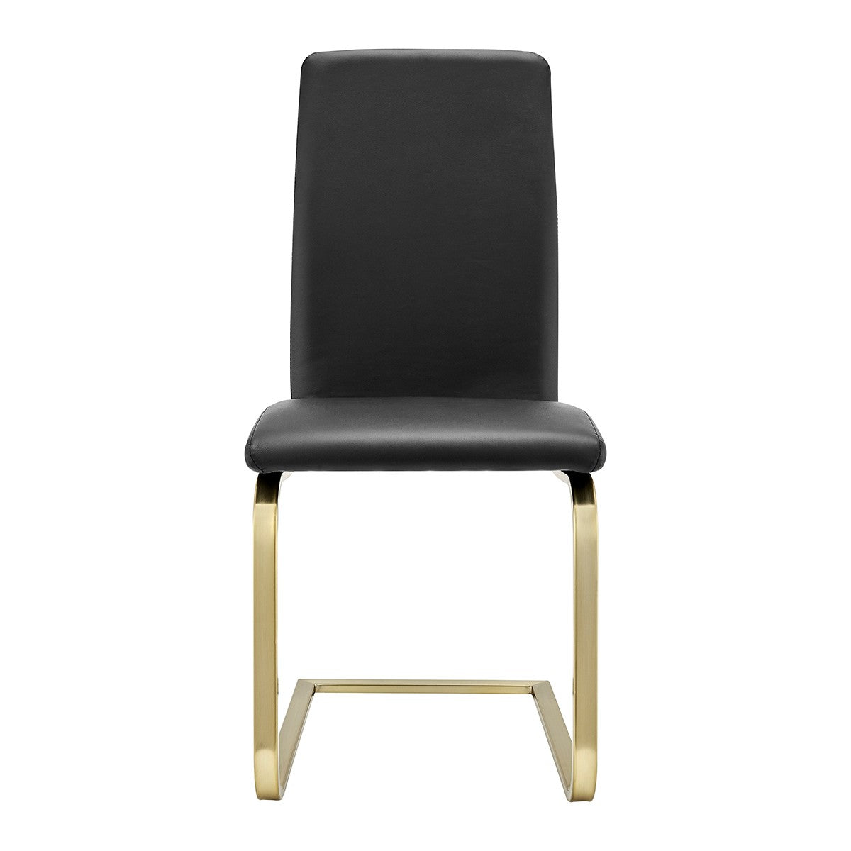 Set of Two Mod Black and Gold Dining Chairs-0