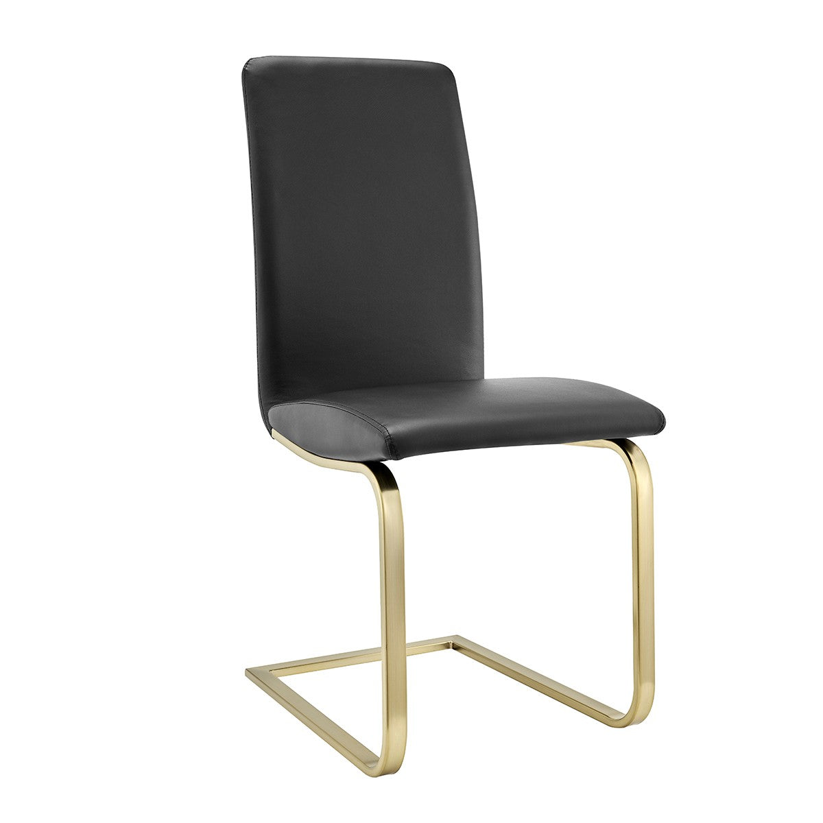 Set of Two Mod Black and Gold Dining Chairs-1