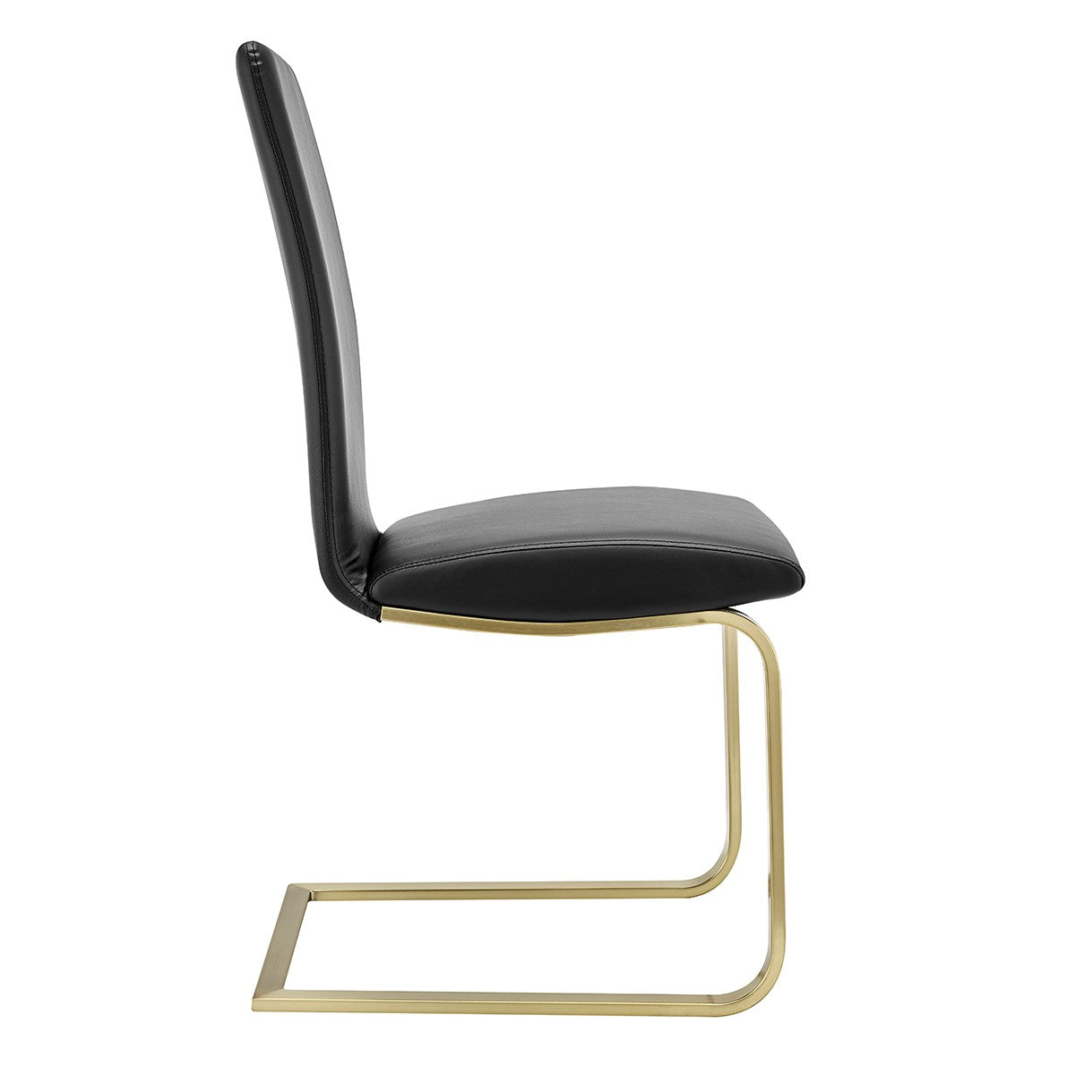 Set of Two Mod Black and Gold Dining Chairs-2