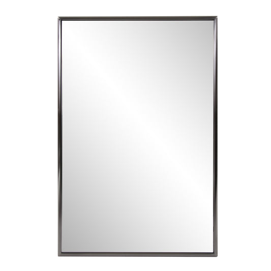 Brushed Titanium Rectangular Wall Mirror-0