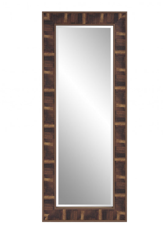 Rich Rustic Brown Faux Wood Full Body Wall Mirror-0