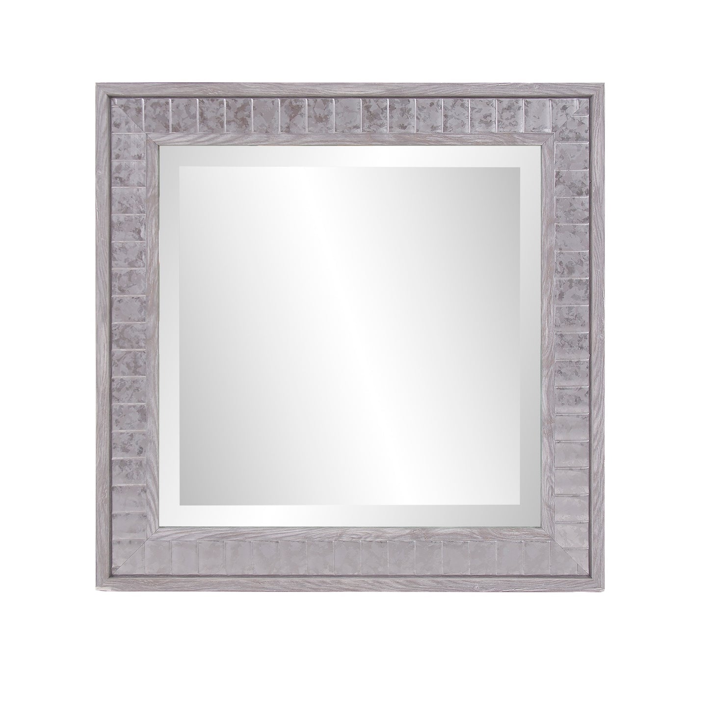 Warm Gray Faux Wood Square Mirror-0