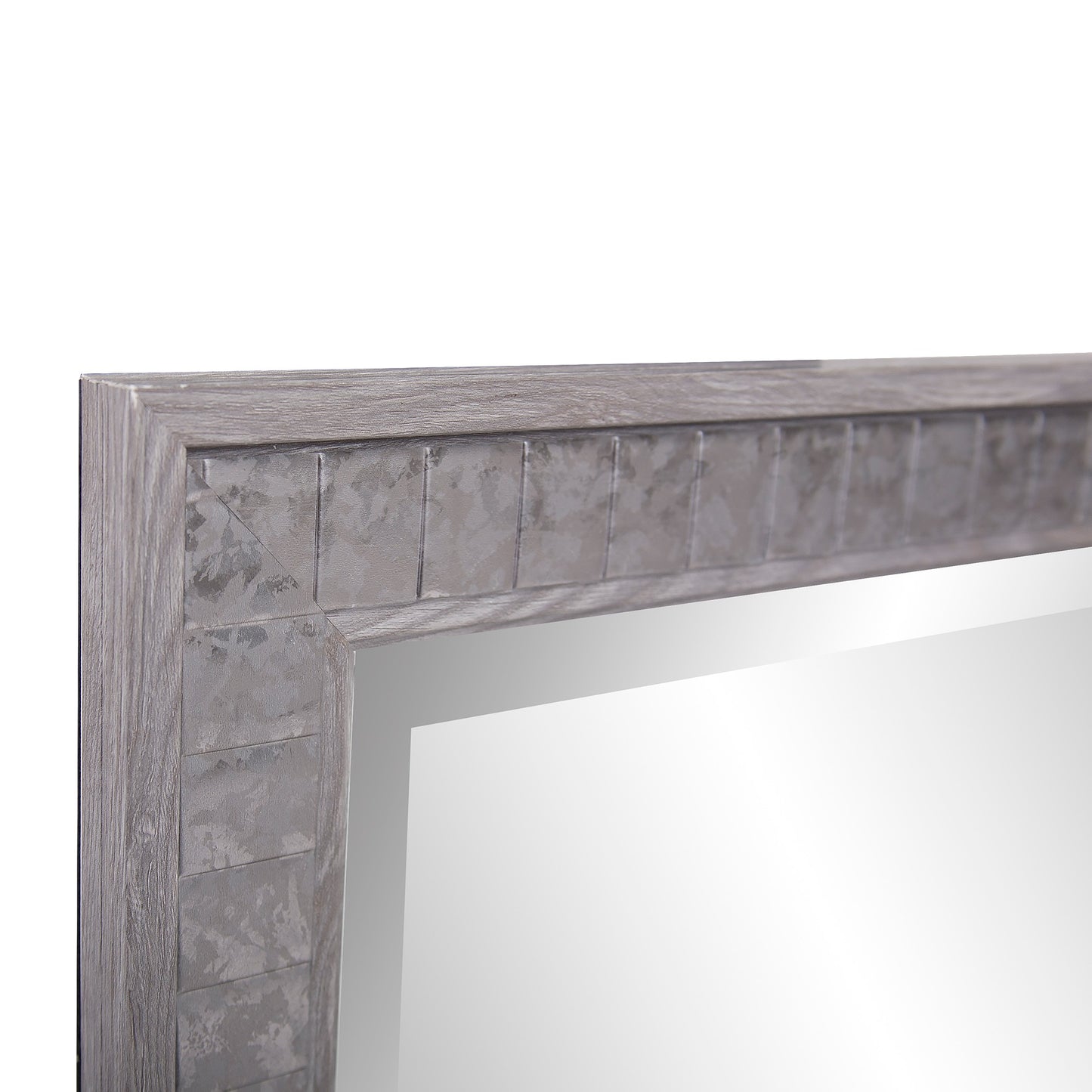 Warm Gray Faux Wood Square Mirror-2