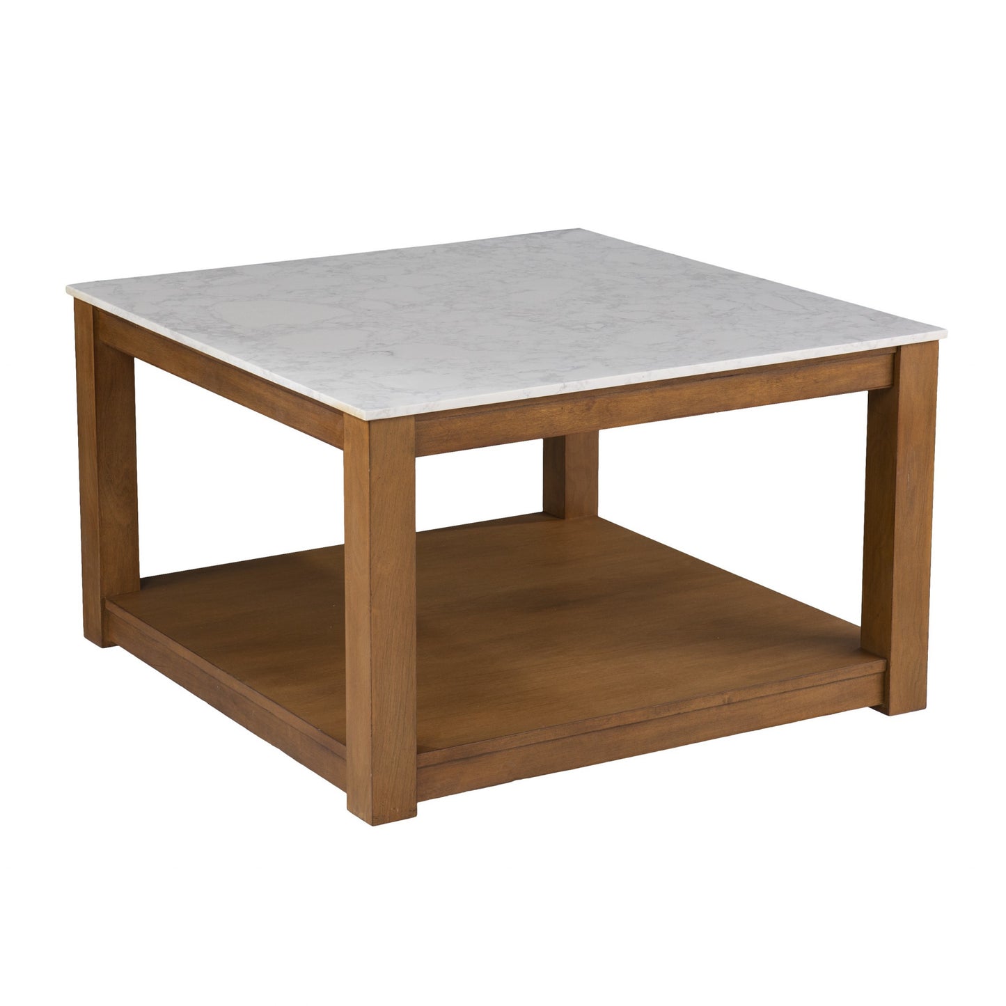 30" Natural And Natural Brown Solid Manufactured Wood Square Coffee Table-2