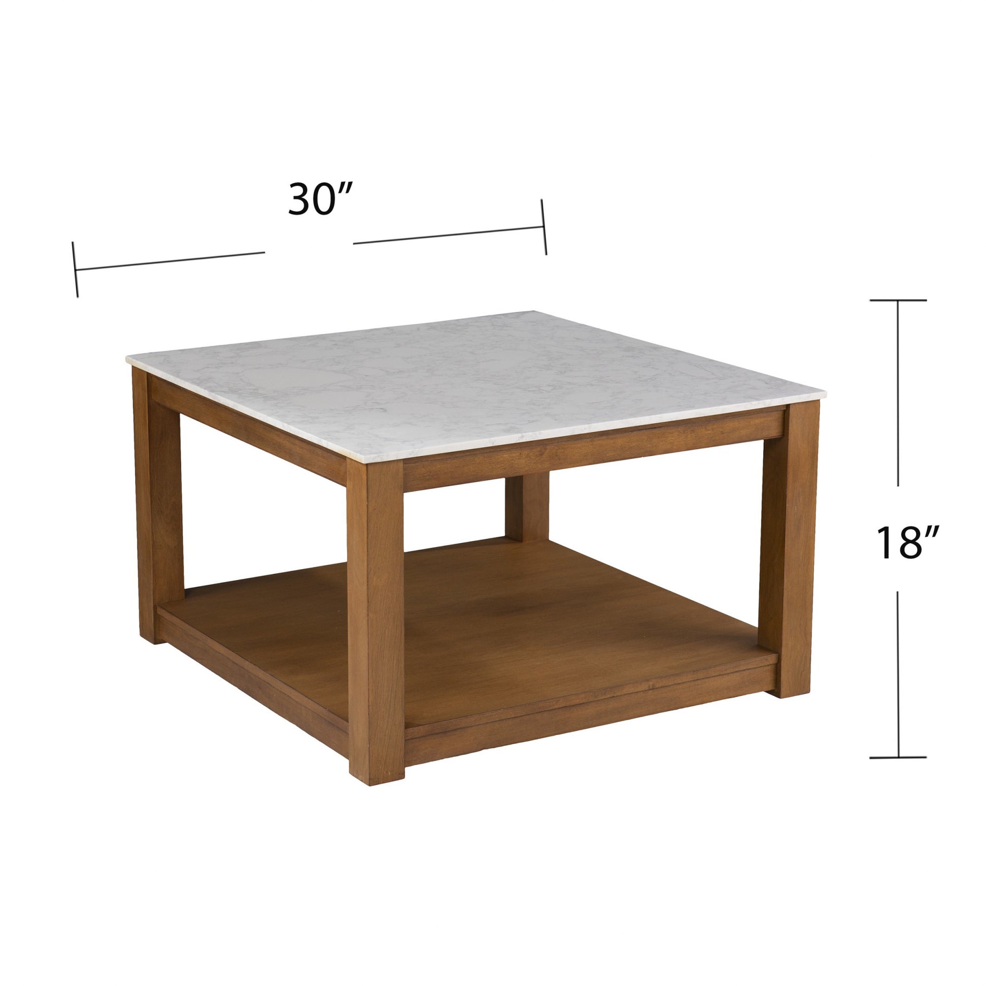 30" Natural And Natural Brown Solid Manufactured Wood Square Coffee Table-5