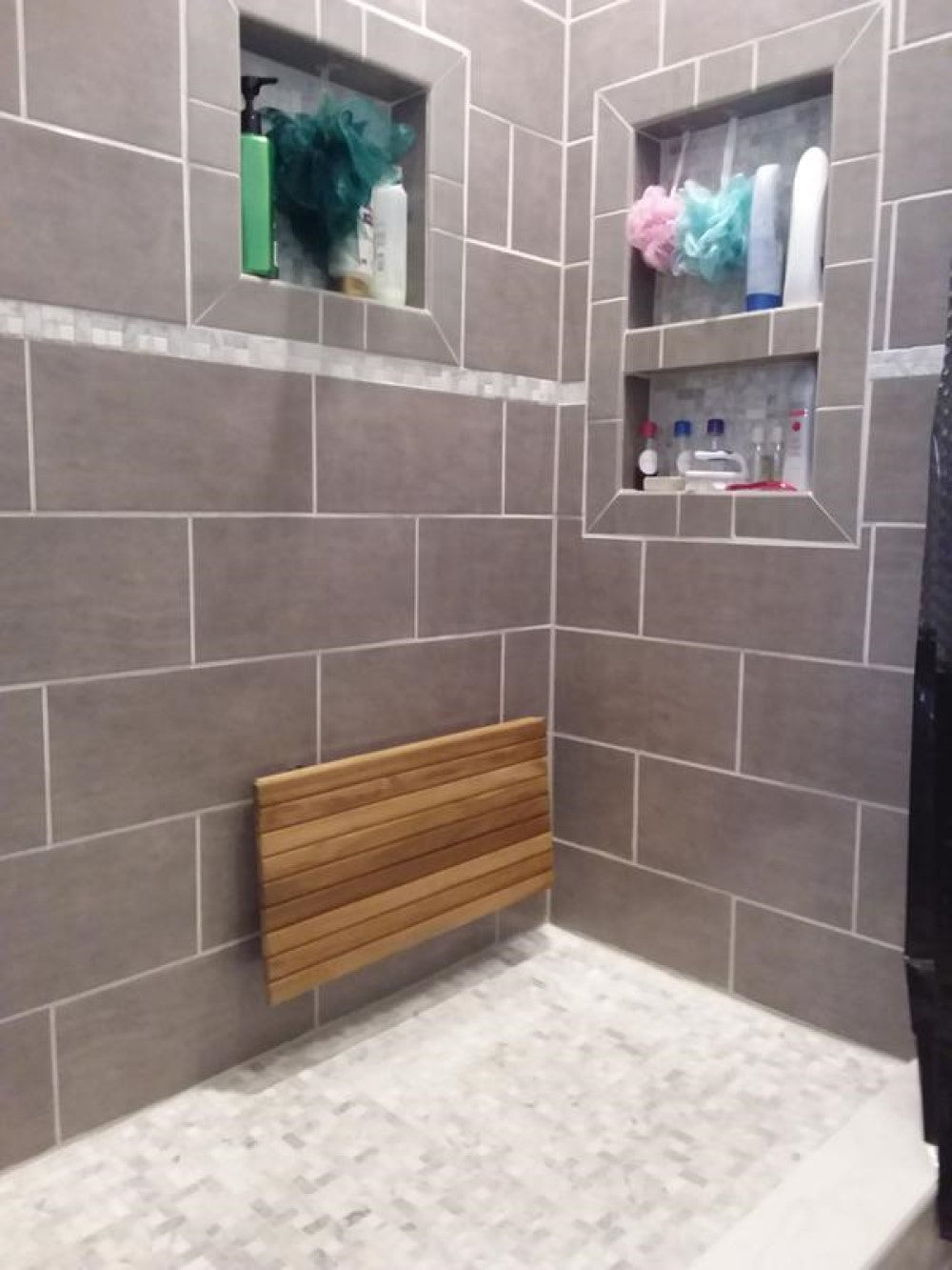 24" Premium Wall Mount Teak Shower Bench-3