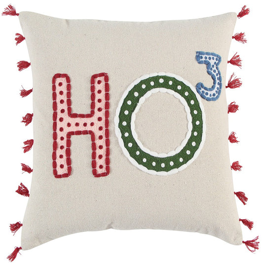 Beige Red Holiday Whimsical Throw Pillow-0