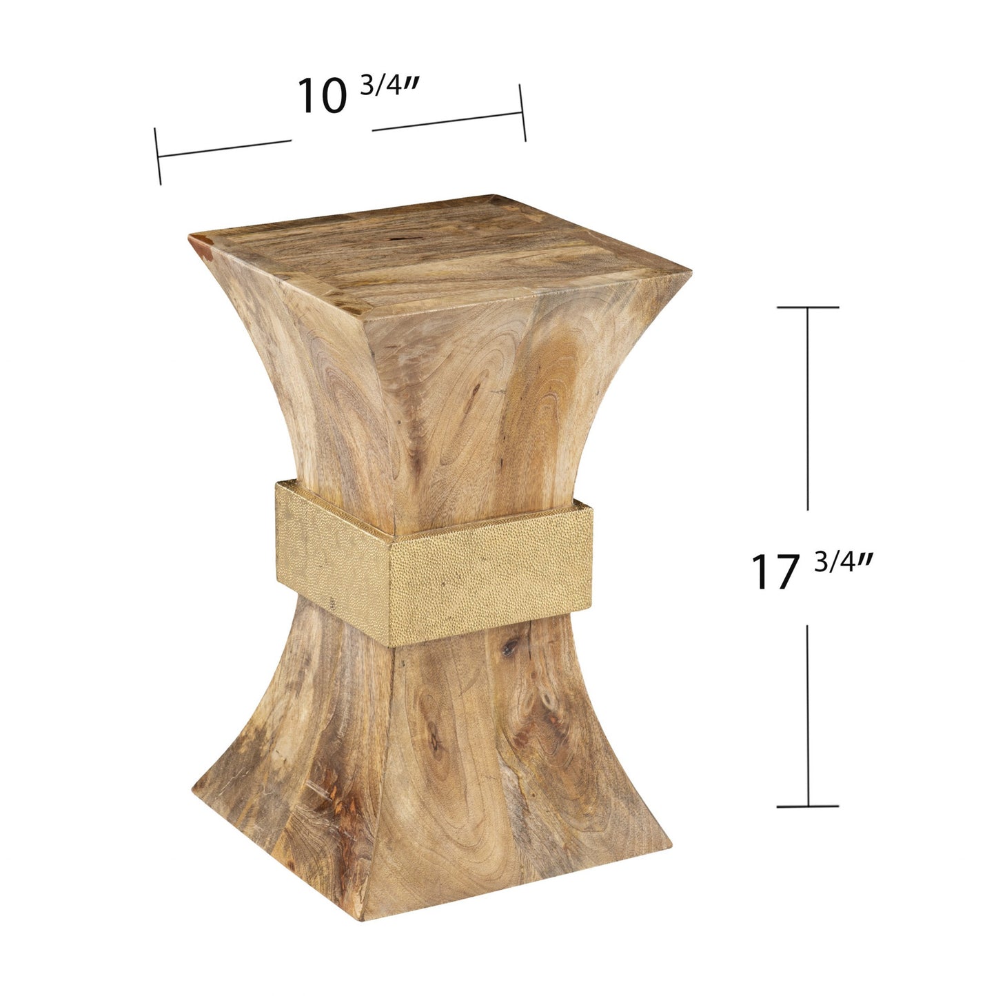 18" Natural Solid Wood And Manufactured Wood Square End Table-4