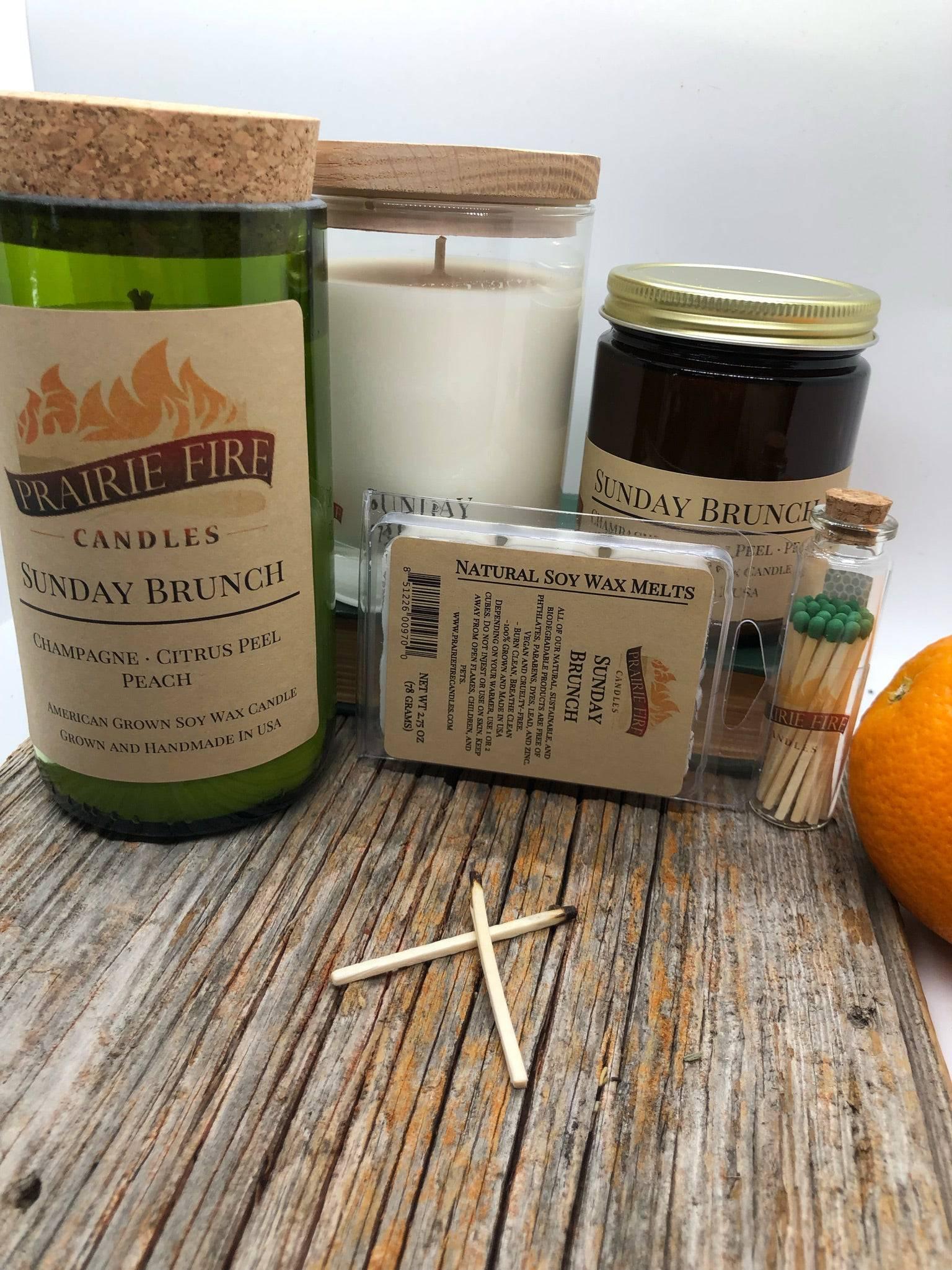 Sunday Brunch Soy Wax Candle | Repurposed Wine Bottle Candle Natural Cork | Handmade in USA Candle | Eco-Friendly Candle | Non-Toxic Soy Candle-2