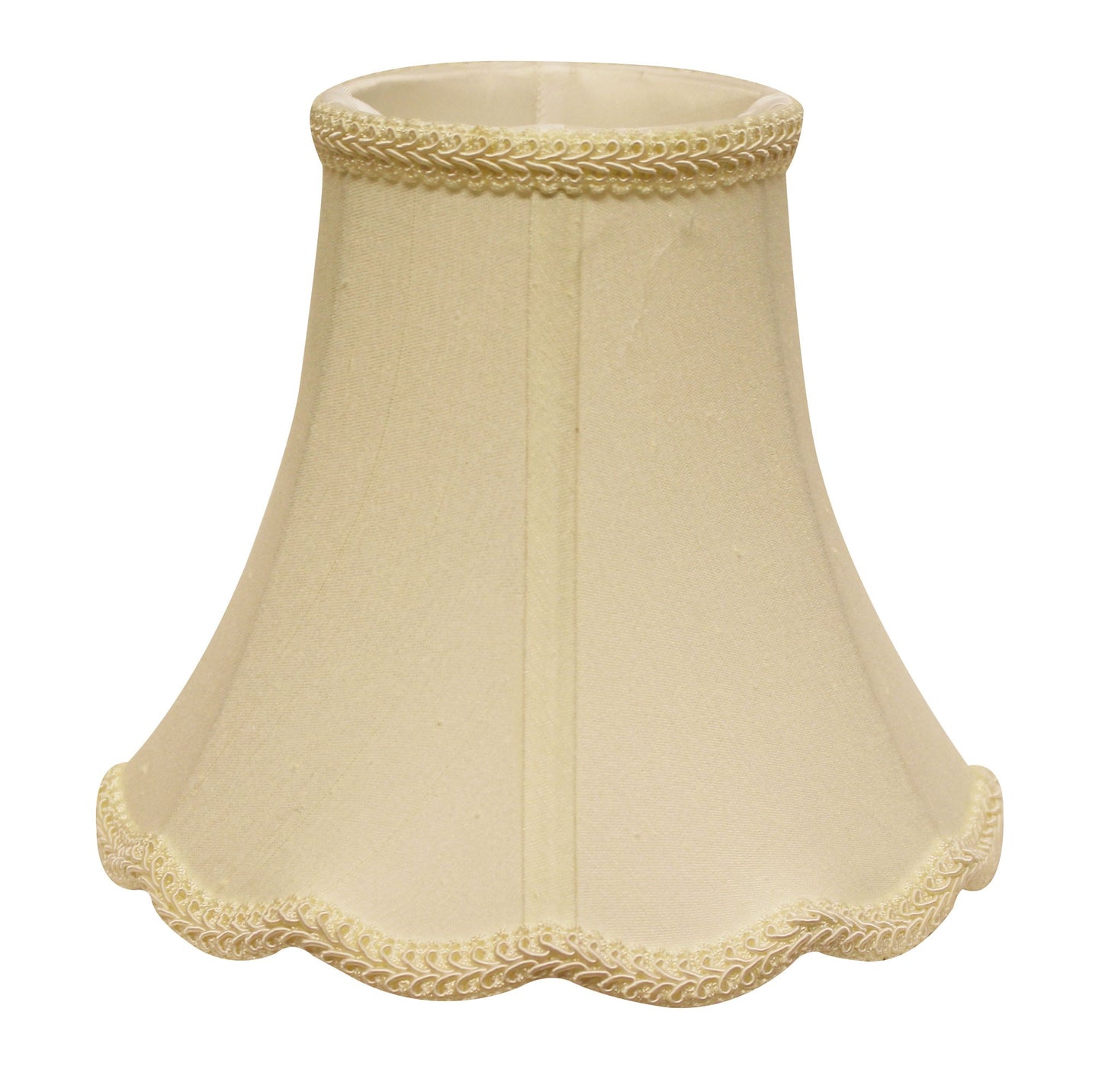 18" Ivory Slanted Scallop Bell Monay Shantung Lampshade-0