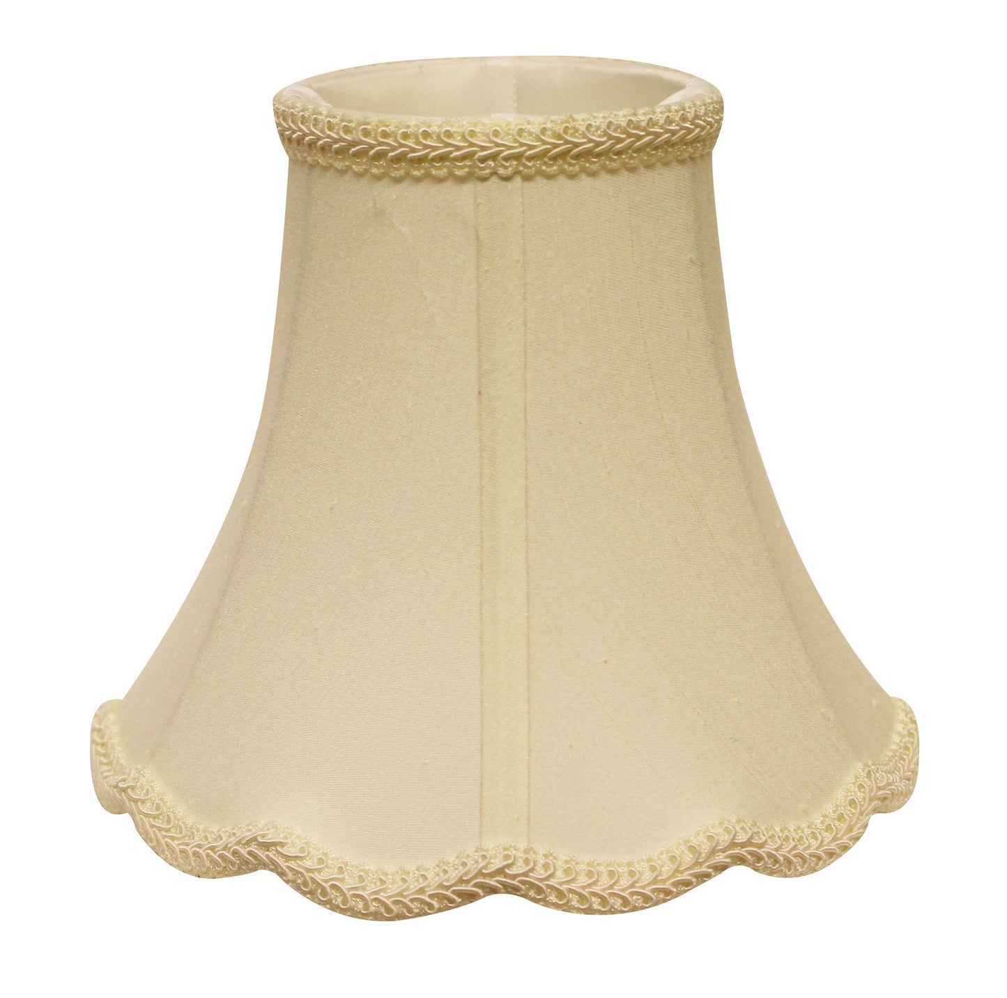 18" Ivory Slanted Scallop Bell Monay Shantung Lampshade-1