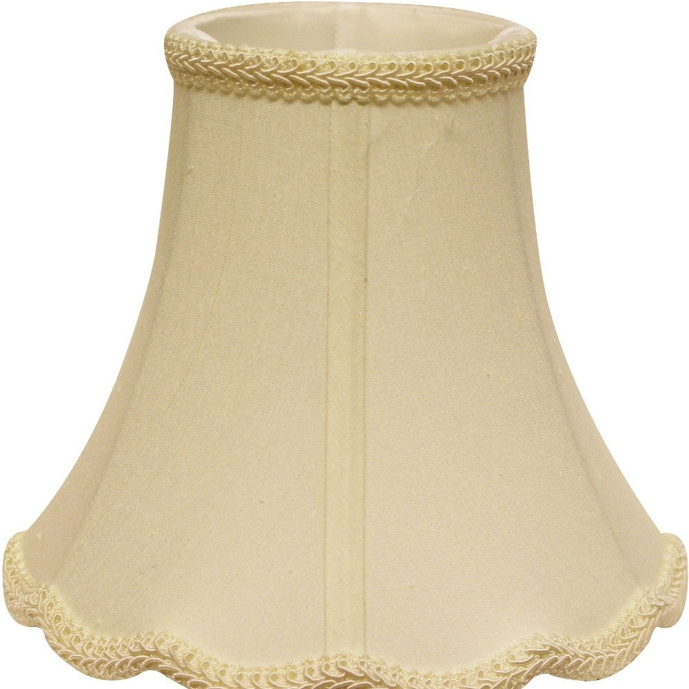 18" Ivory Slanted Scallop Bell Monay Shantung Lampshade-2