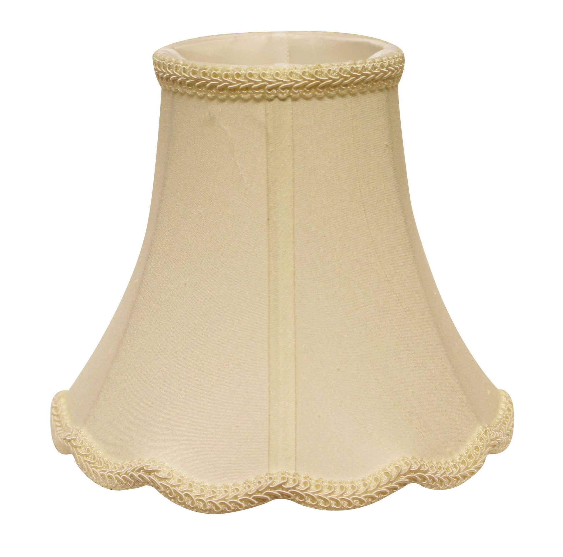 18" Ivory Slanted Scallop Bell Monay Shantung Lampshade-4