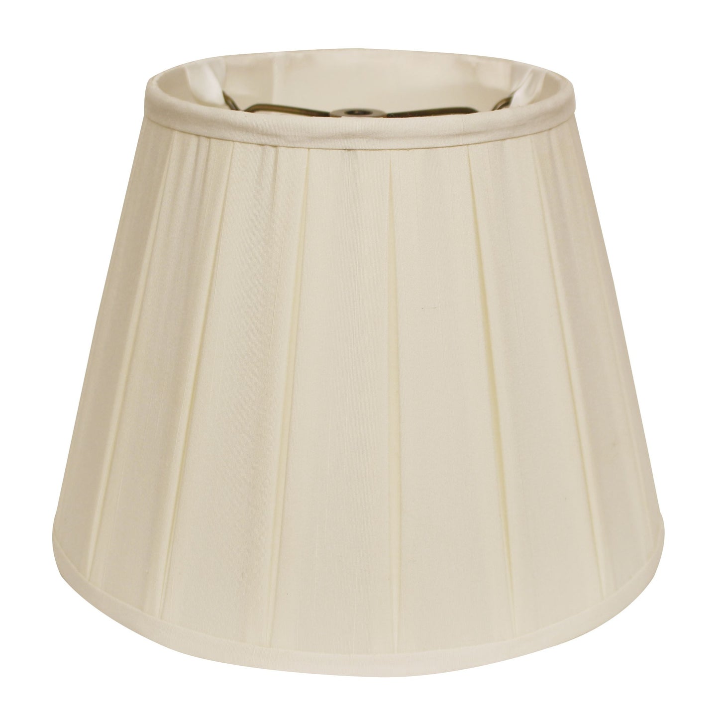 19" Ivory Slanted Crimped Box Shantung Lampshade-0