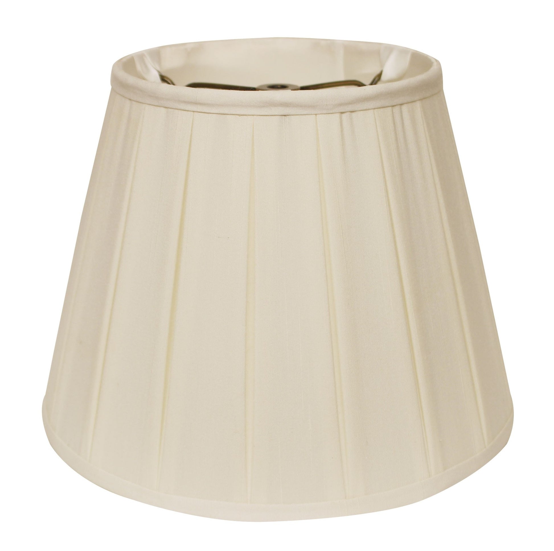 19" Ivory Slanted Crimped Box Shantung Lampshade-1