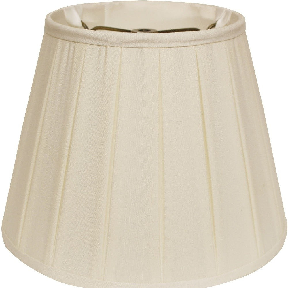 19" Ivory Slanted Crimped Box Shantung Lampshade-2