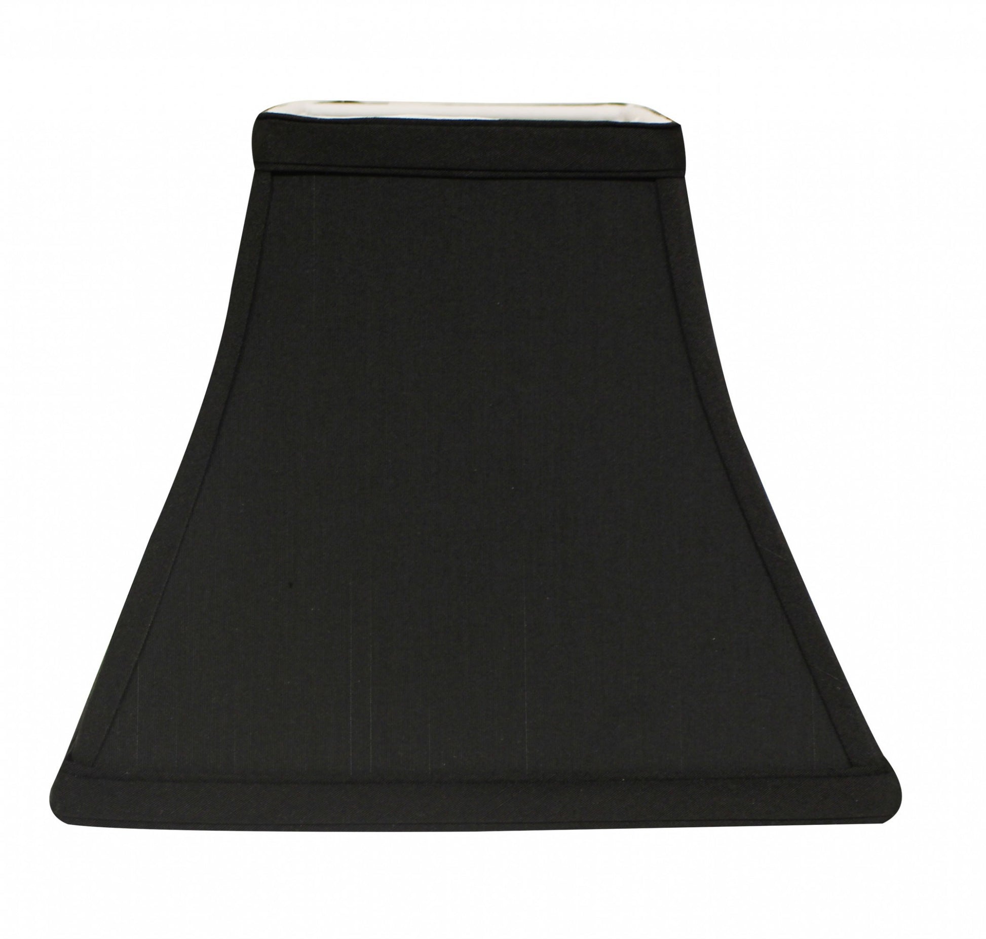 8" Black with White Lining Square Bell Shantung Lampshade-0