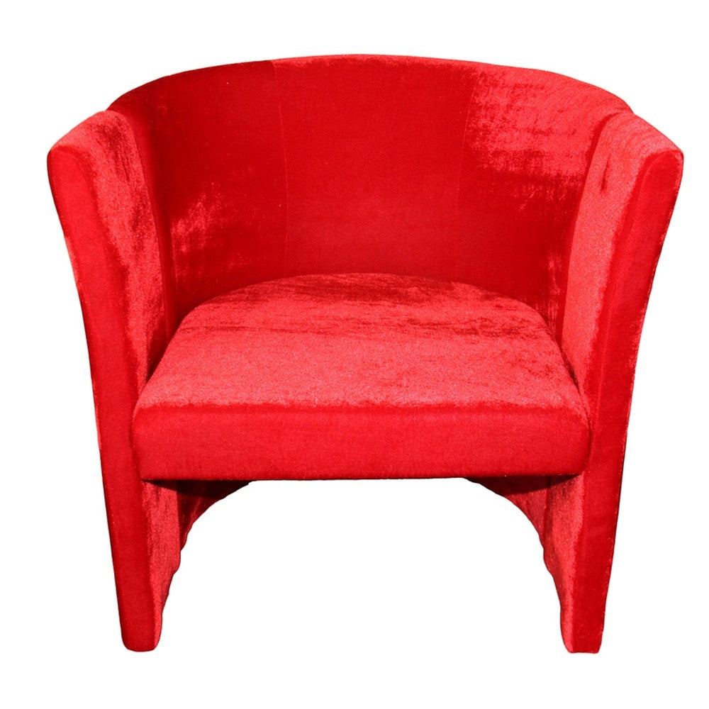 25" Luxurious Wood and Red Microfiber Folding Chair-0