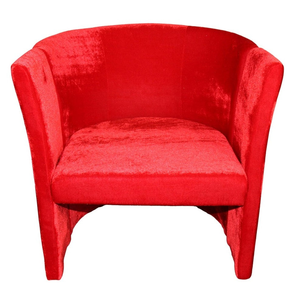 25" Luxurious Wood and Red Microfiber Folding Chair-2