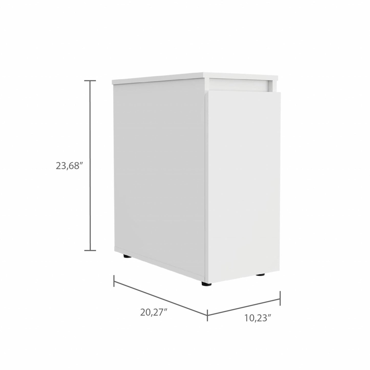 White Bathroom Cabinet with Top Shelf and Sliding Drawer-2