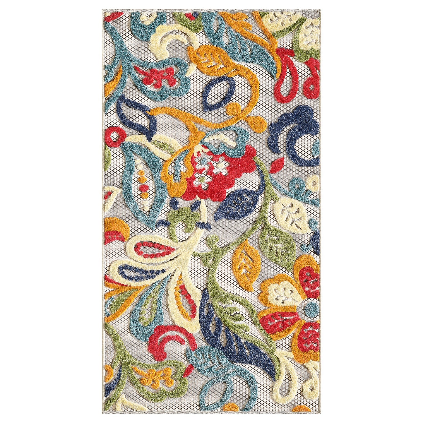 5’ x 7’ Multi Jacobean Floral Indoor Outdoor Area Rug-2