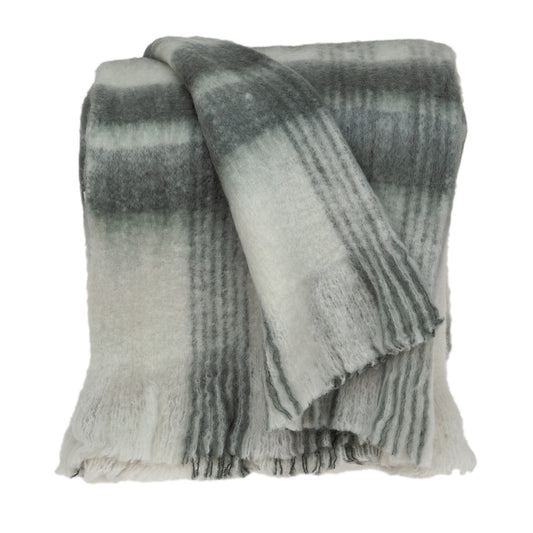 Transitional Gray and White Woven Handloom Throw-0