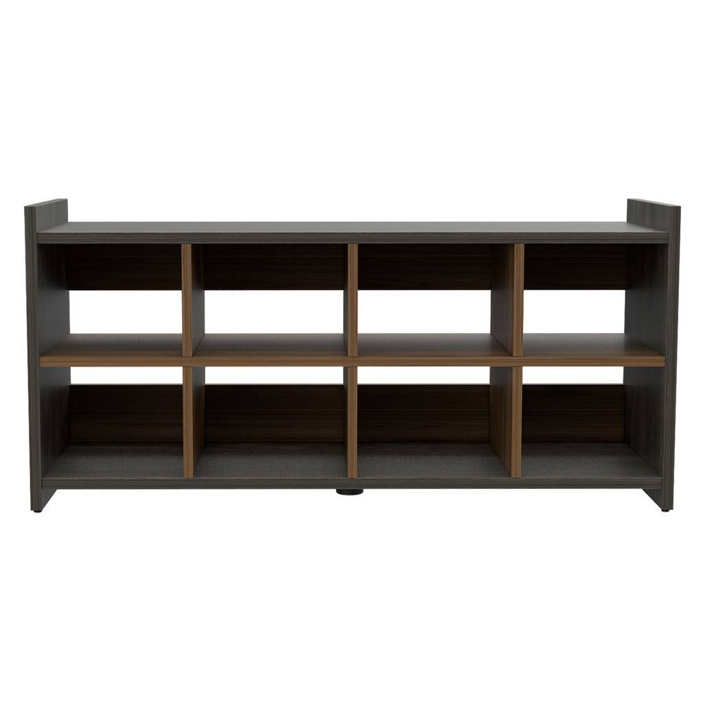 Modern Espresso and Mahogany Eight Pair Shoe Rack Storage Unit-0