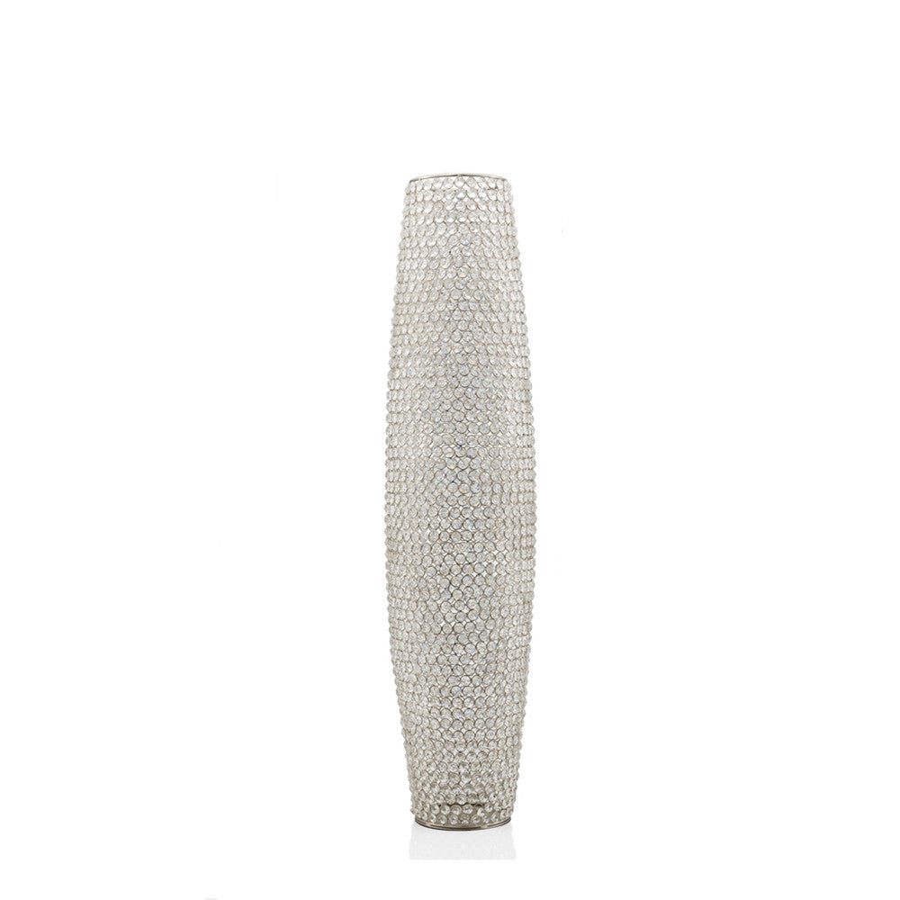 40" Bling Faux Crystal Beads Barrel Floor Vase-0
