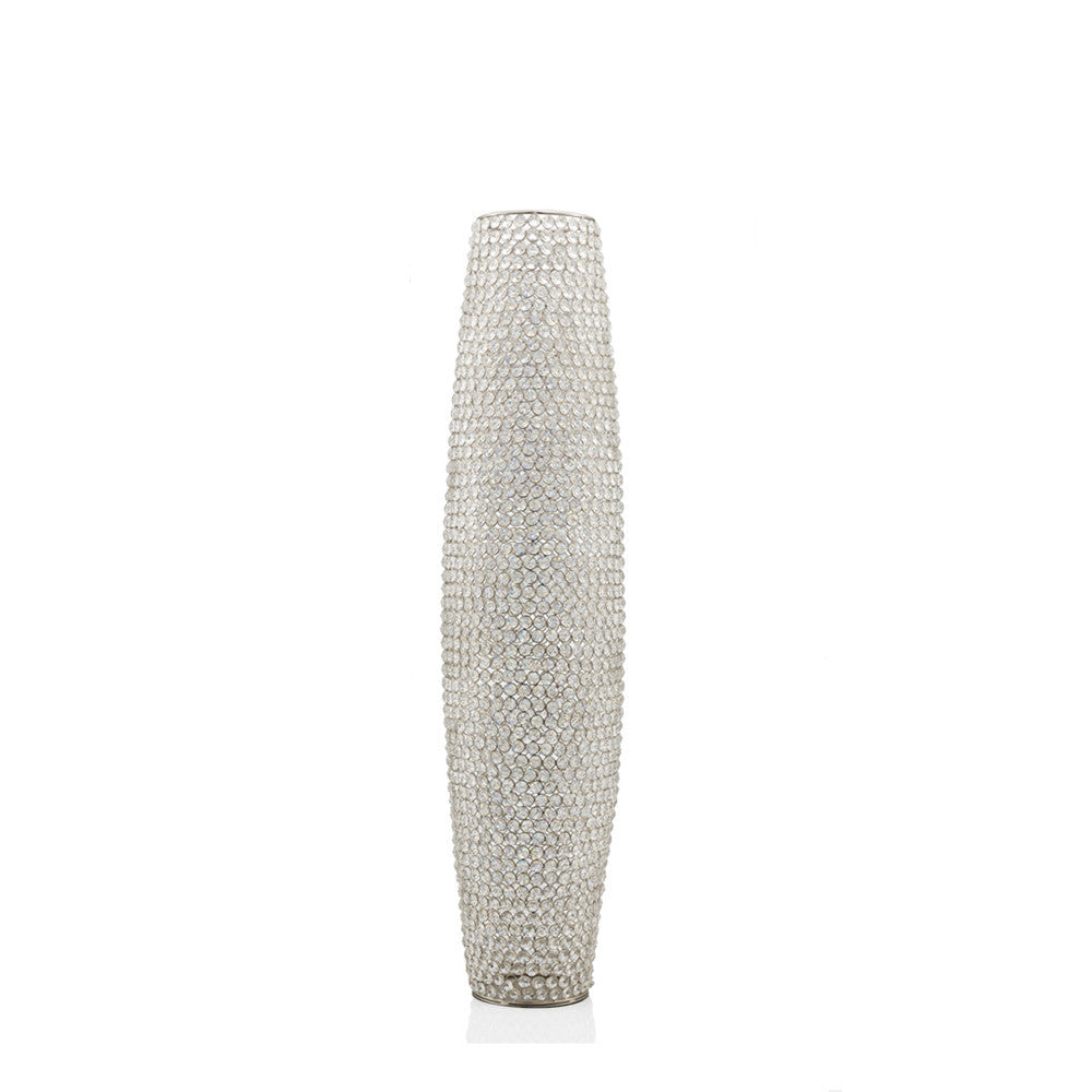 40" Bling Faux Crystal Beads Barrel Floor Vase-3