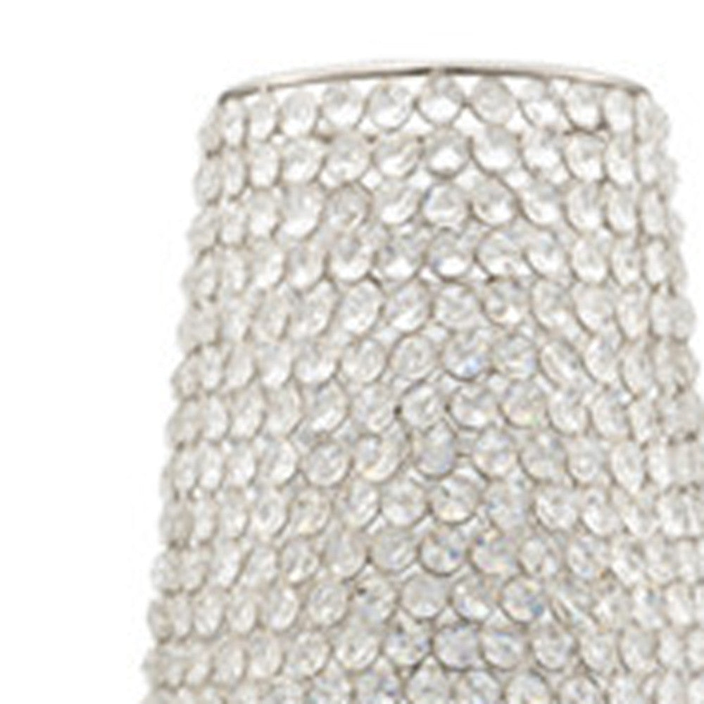 40" Bling Faux Crystal Beads Barrel Floor Vase-5