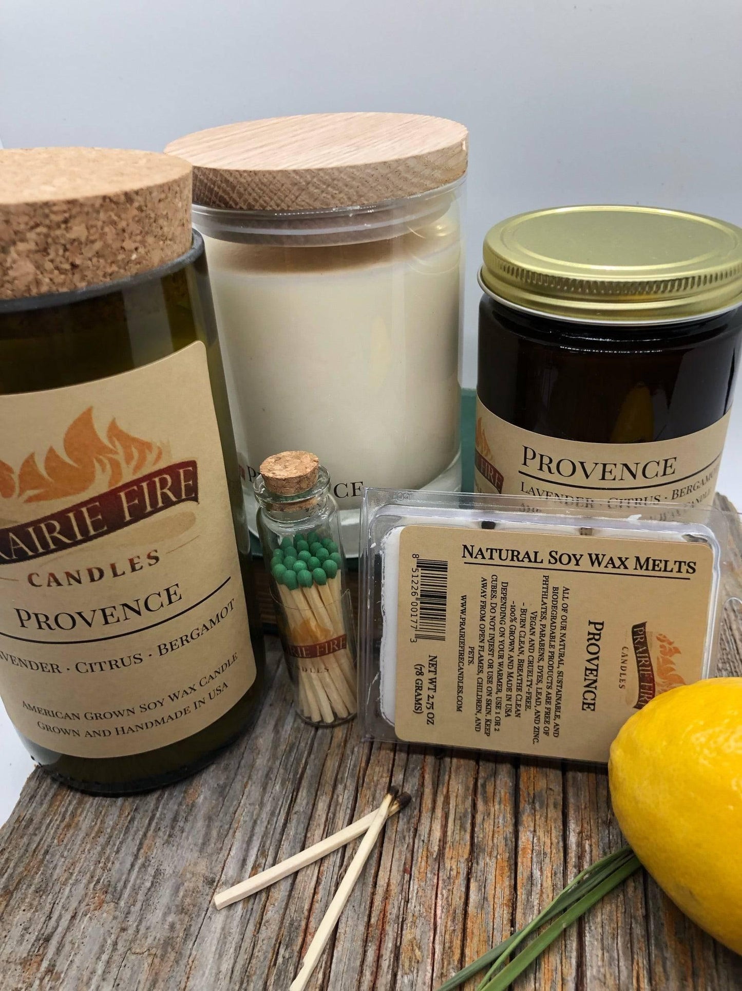 Provence Soy Wax Candle | Repurposed Wine Bottle Candle Natural Cork | Handmade in USA Candle | Eco-Friendly Candle | Non-Toxic Soy Candle-2