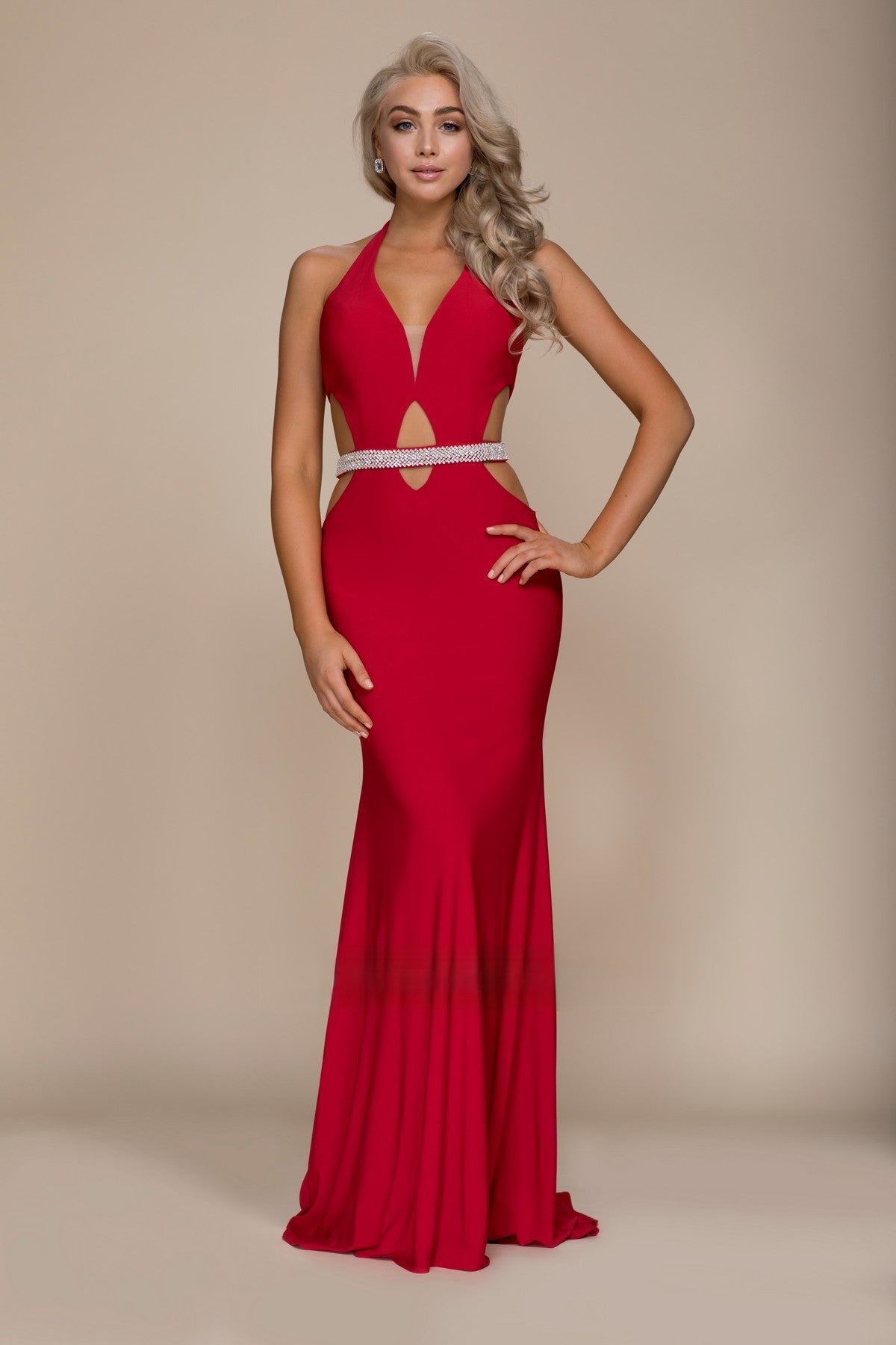 Straps Mermaid Tiered Skirt Long Prom Dress NXA046-3