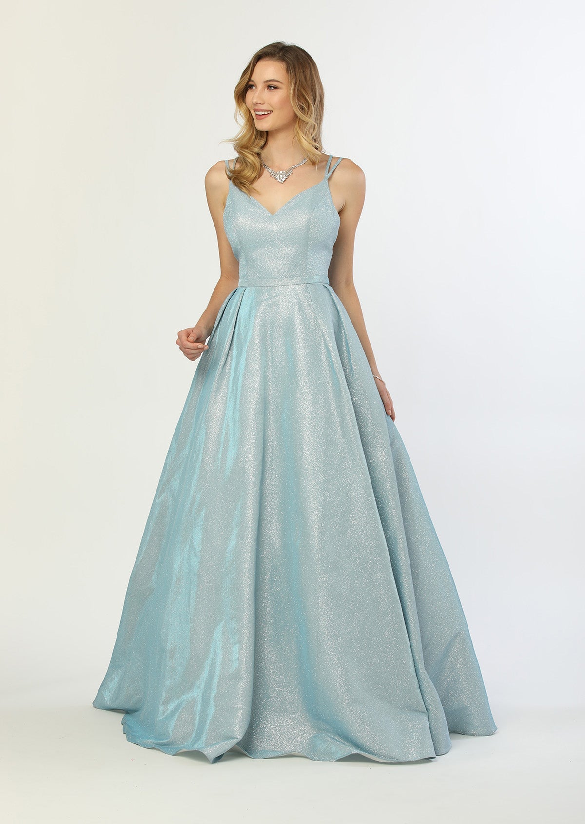 Simple Classy Sleeveless Pockets Long Prom Dress NXE228-4