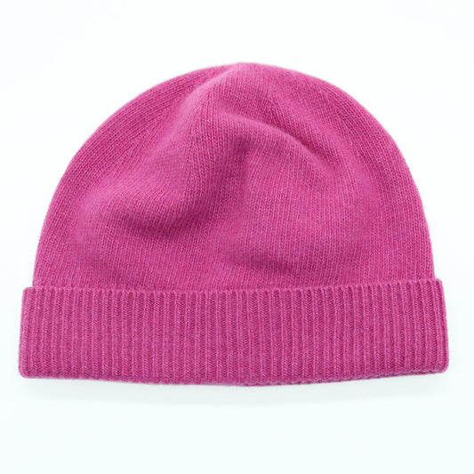 CASHMERE BEANIE WITH FOLDED CUFF-0