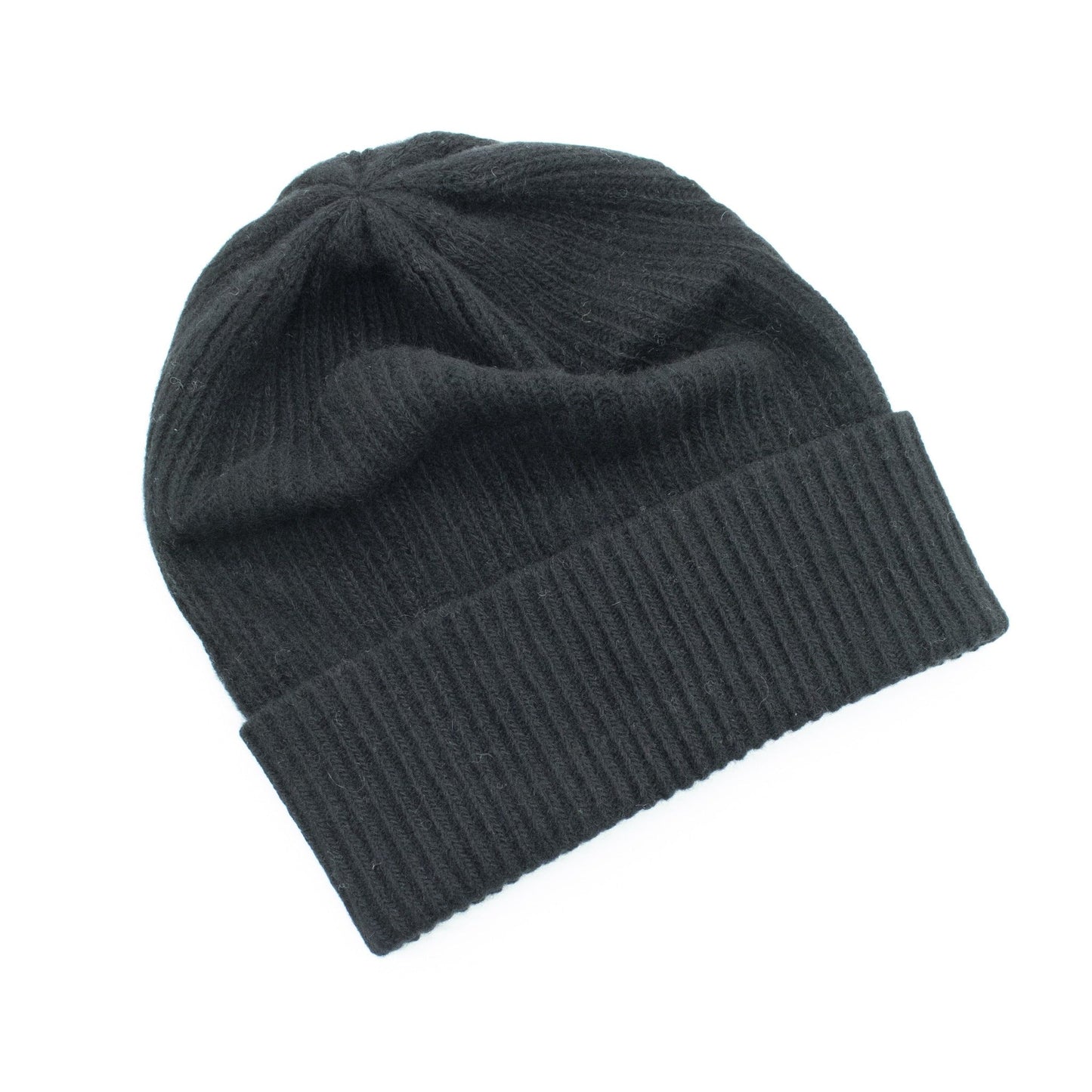 LADIES CASHMERE RIBBED HAT WITH FOLDED CUFF-10