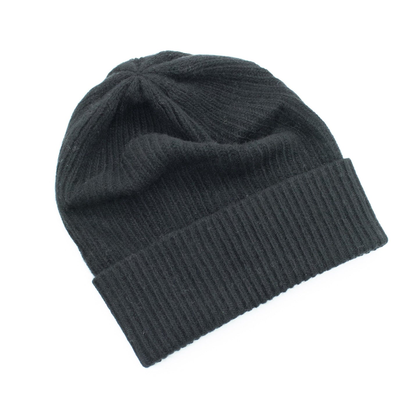 MEN'S CASHMERE RIBBED HAT WITH FOLDED CUFF-2