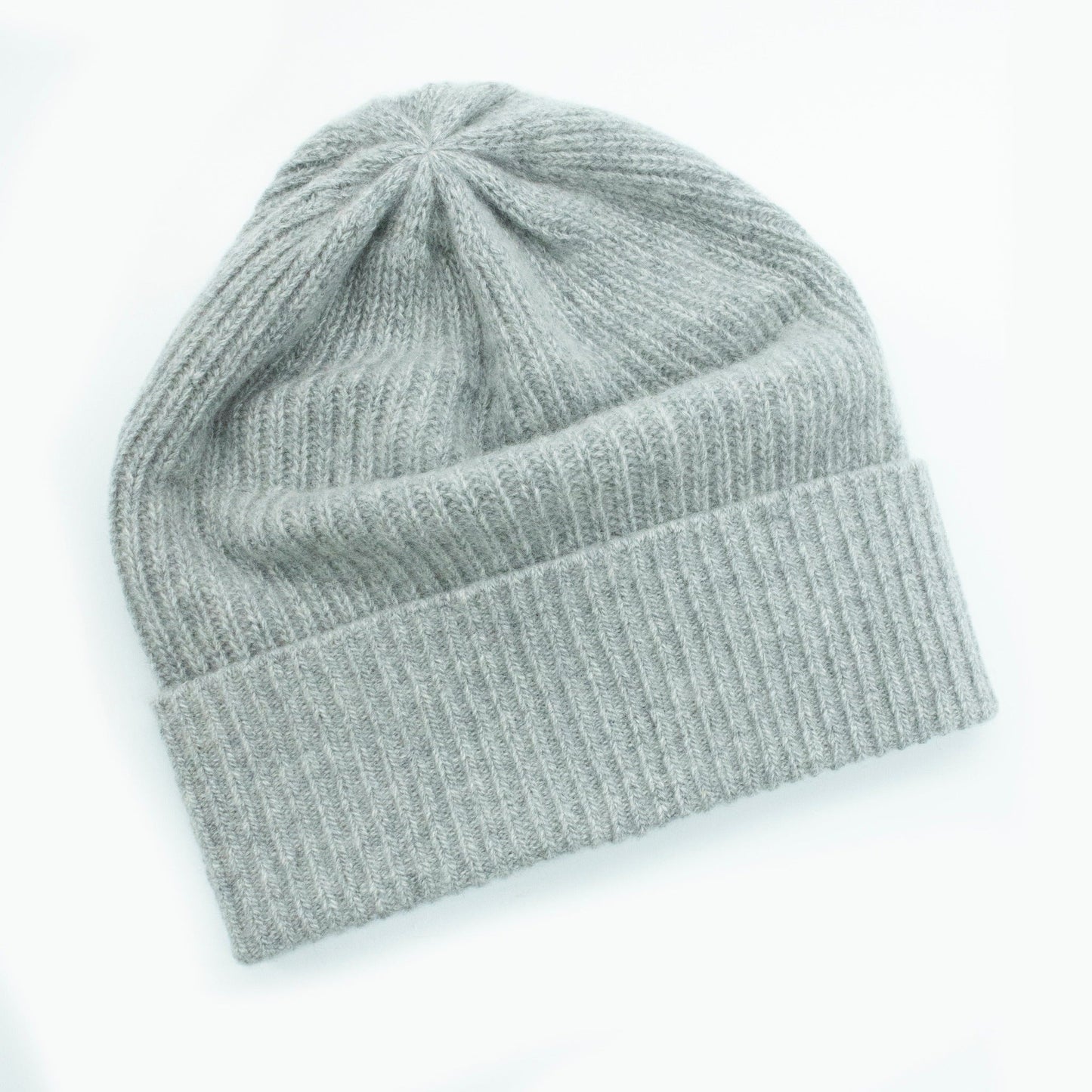 LADIES CASHMERE RIBBED HAT WITH FOLDED CUFF-11