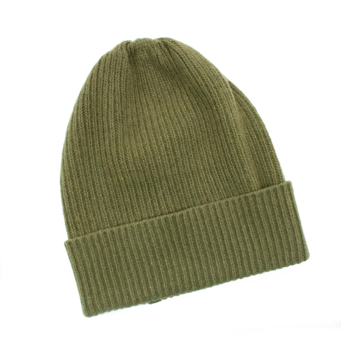 LADIES CASHMERE RIBBED HAT WITH FOLDED CUFF-4