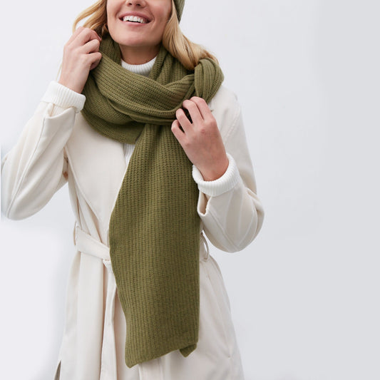 LADIES CASHMERE RIBBED WRAP-0