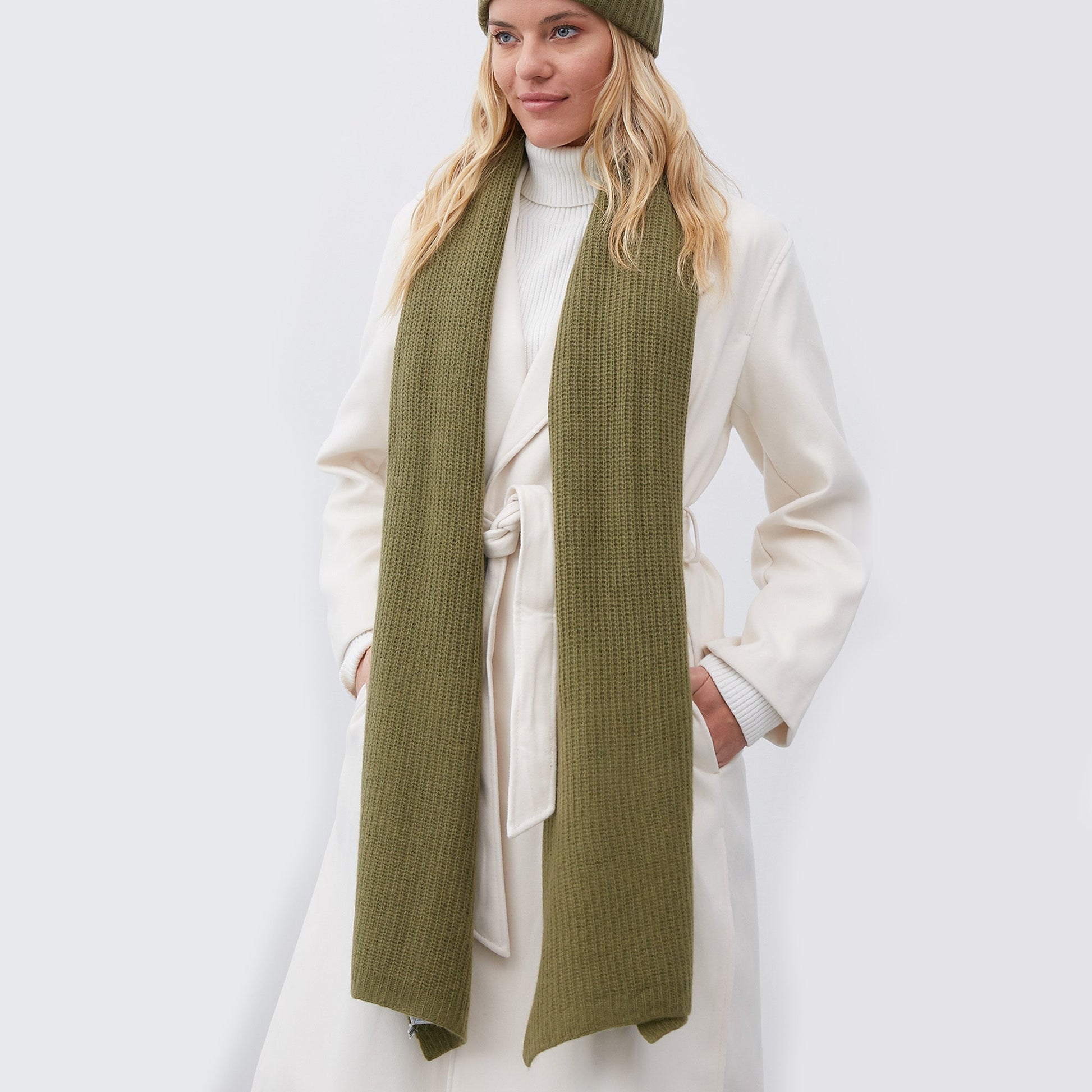 LADIES CASHMERE RIBBED WRAP-2