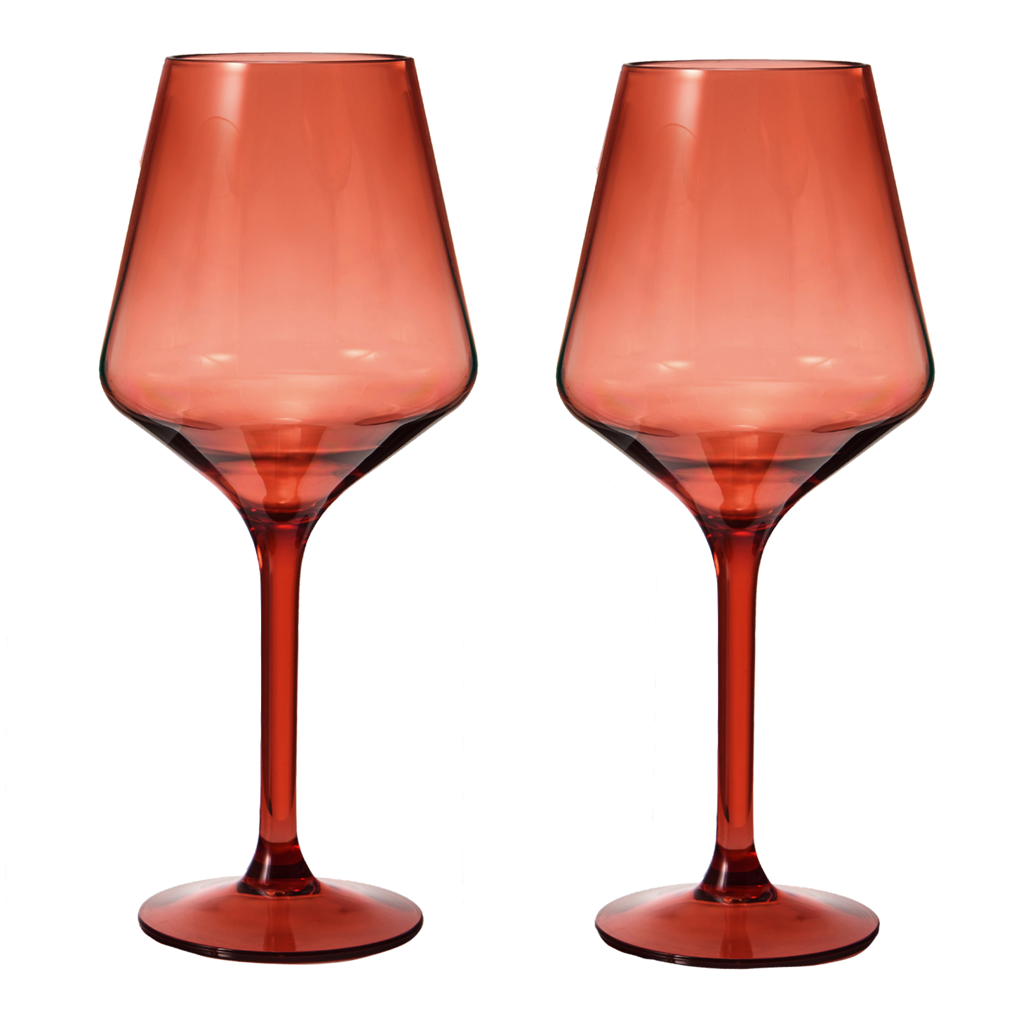 Floating Wine Glasses for Pool - Set of 2-15 OZ Shatterproof Poolside Wine Glasses, Tritan Plastic Reusable, Beach Outdoor Cocktail, Wine, Champagne, Water Glassware Spring Summer (Muted Red)-0