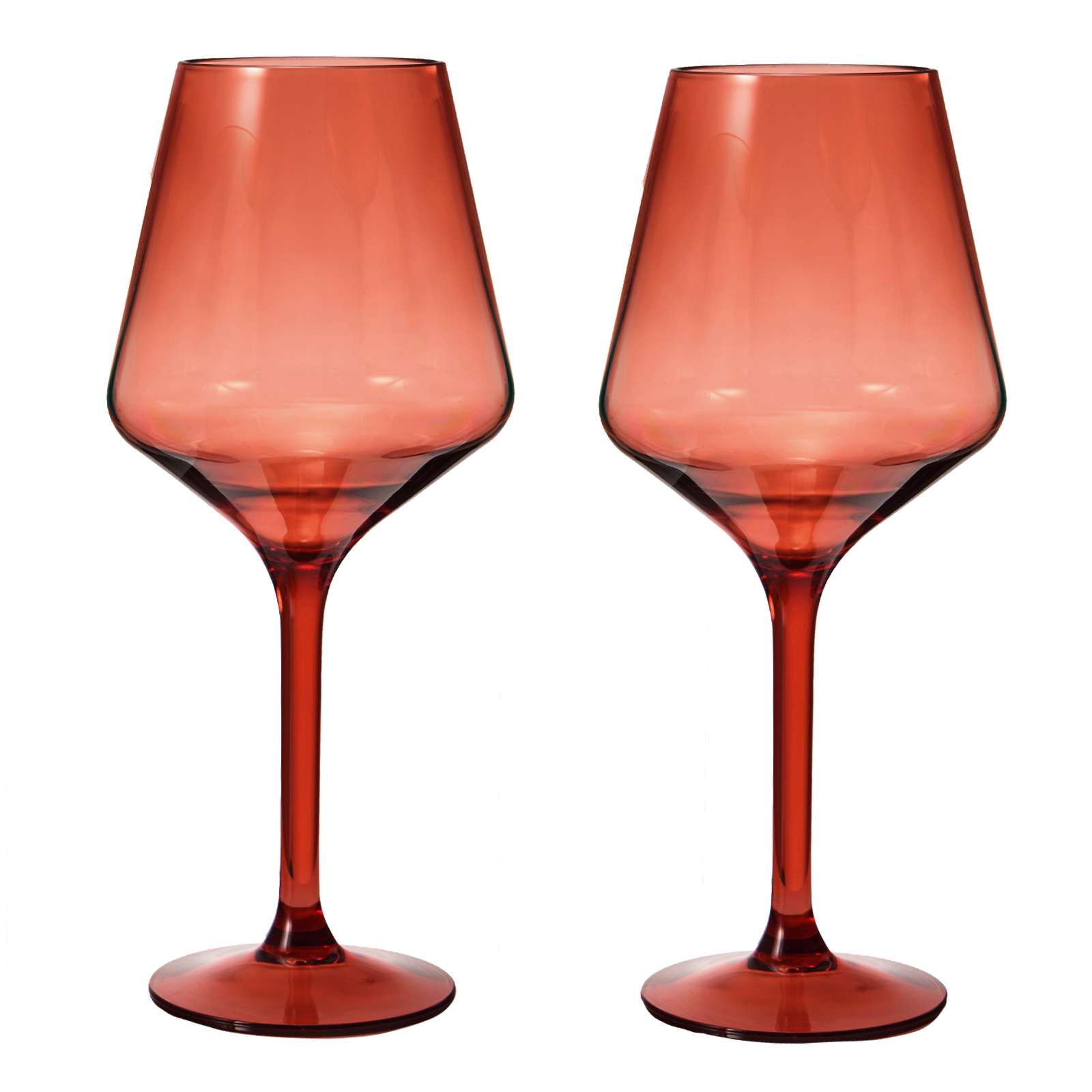 Floating Wine Glasses for Pool - Set of 2-15 OZ Shatterproof Poolside Wine Glasses, Tritan Plastic Reusable, Beach Outdoor Cocktail, Wine, Champagne, Water Glassware Spring Summer (Muted Red)-0