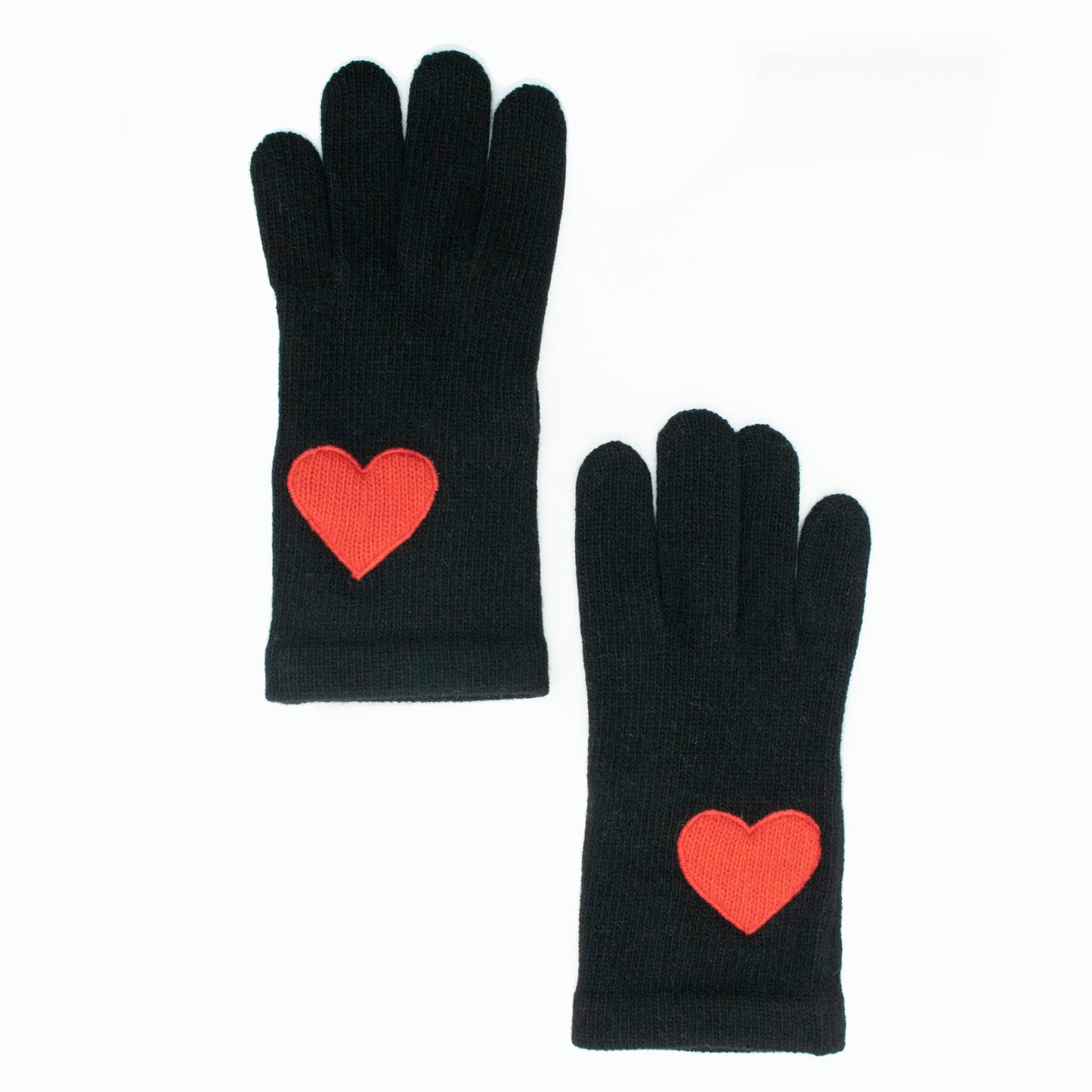 CASHMERE TECH GLOVES WITH HEART PATCH-1