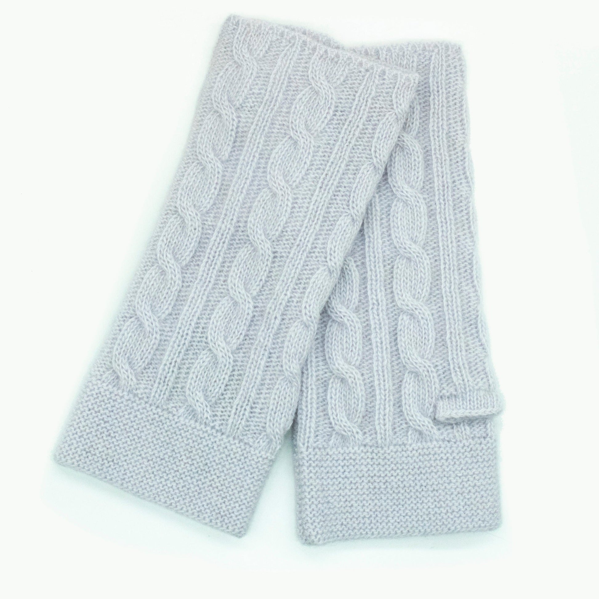 KIDS CASHMERE CABLE ARMWARMER GLOVES-2