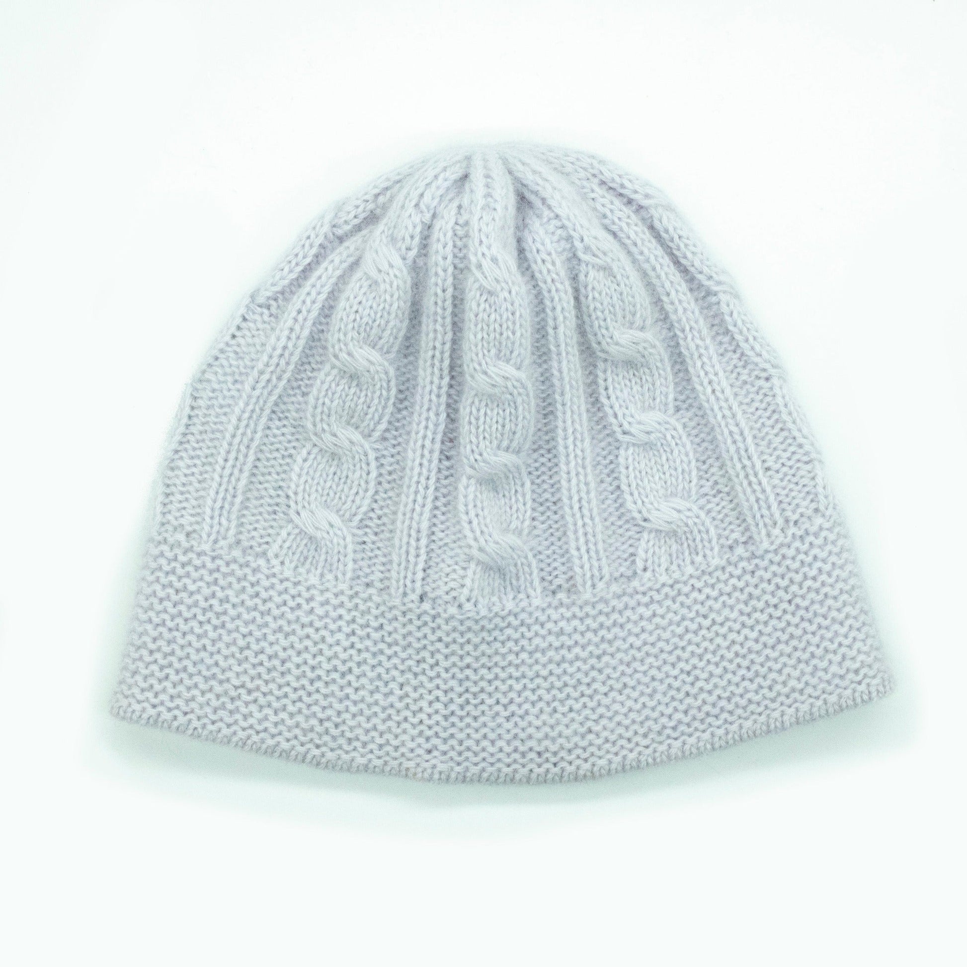 KIDS CASHMERE HAT WITH CABLE-1