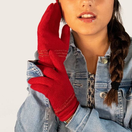 CASHMERE GLOVES WITH LUREX-0