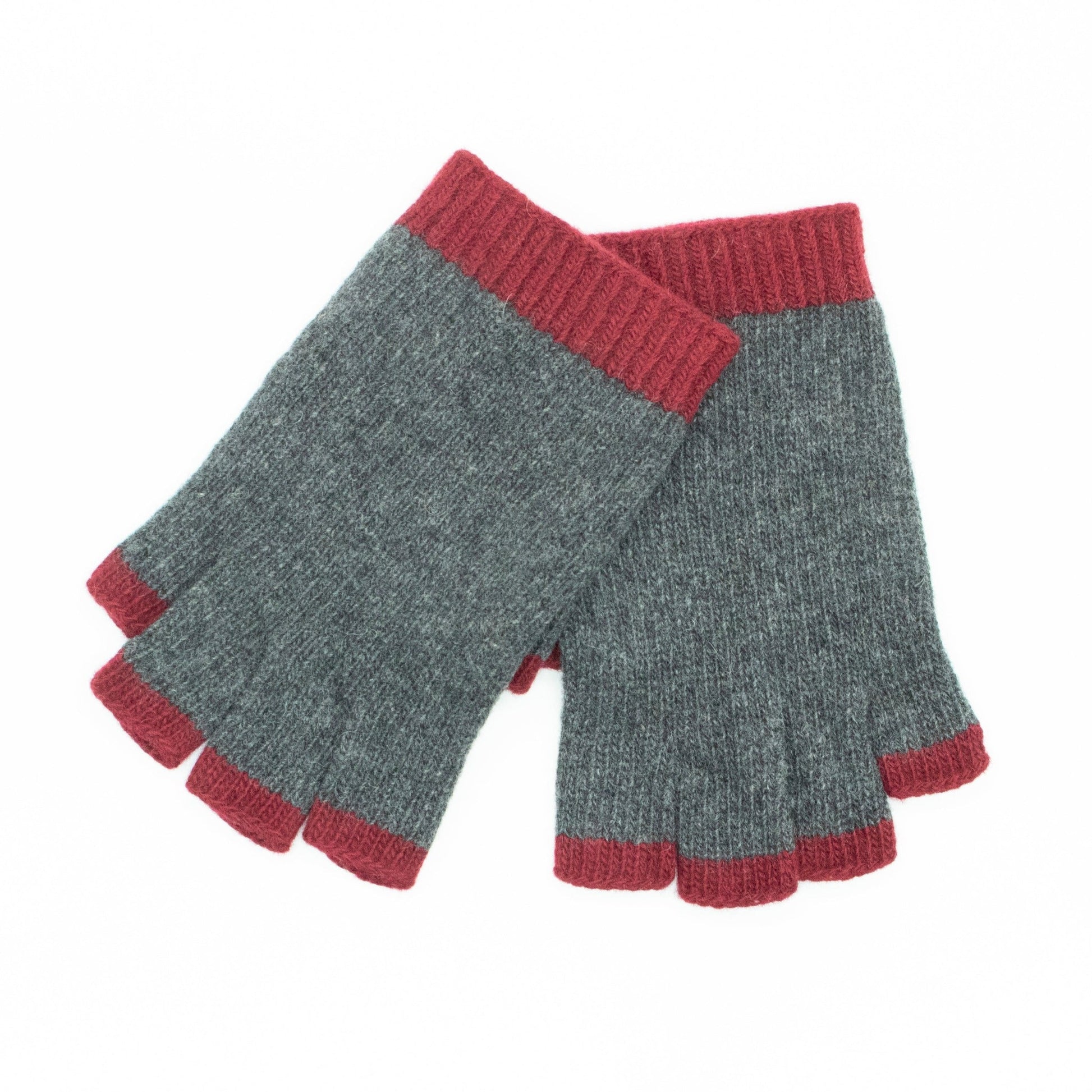 LADIES CASHMERE FINGERLESS GLOVES-10