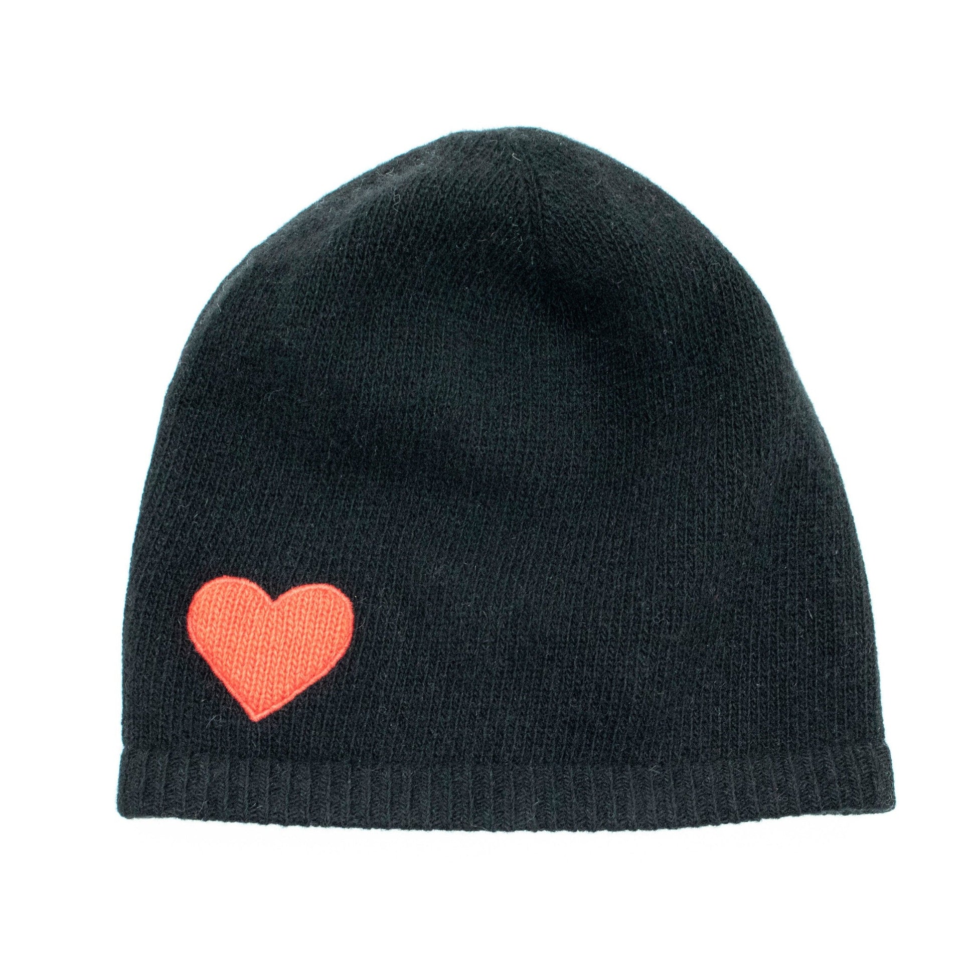 CASHMERE  HAT WITH HEART PATCH-0