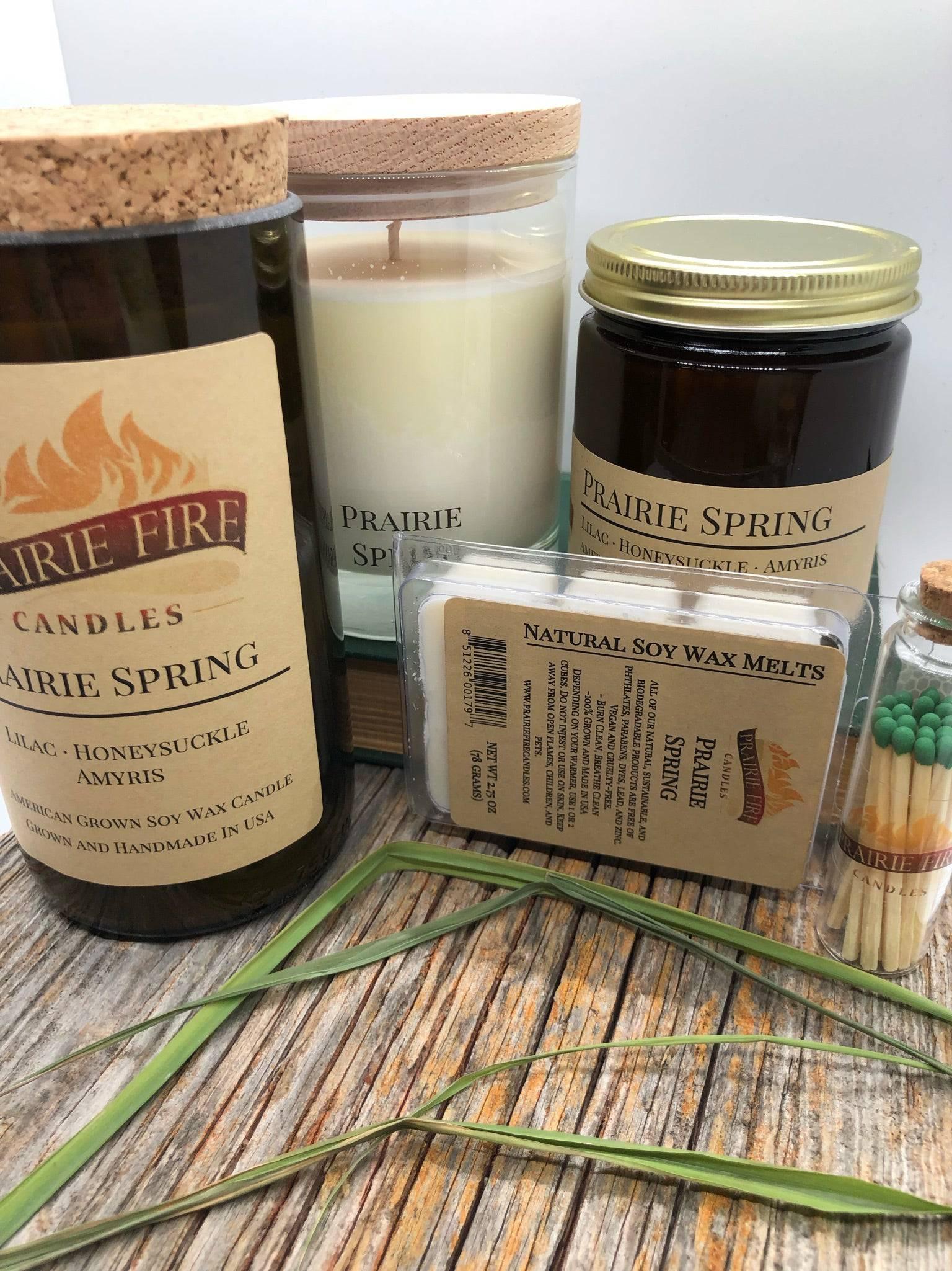 Prairie Spring Soy Wax Candle | Repurposed Wine Bottle Candle Natural Cork | Handmade in USA Candle | Eco-Friendly Candle | Non-Toxic Soy Candle-2